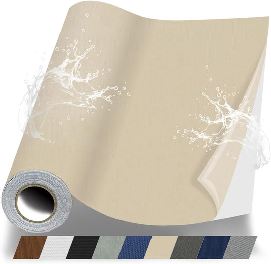 Fabric Repair Patches, 17X158 Inch Canvas Self-Adhesive Fabric Patches Tape Durable, DIY Large Canvas Repair for Sofa, Couches, Furniture, Chair, Clothing （17X158 Inch, Beige）