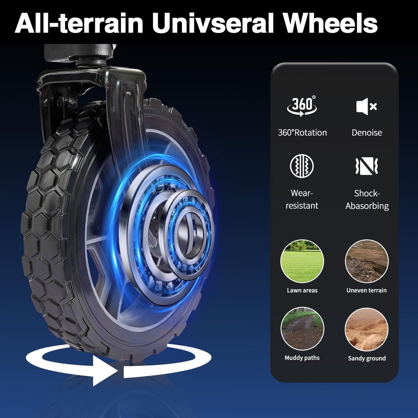 Moon Lence Collapsible Folding Wagon Cart Heavy Duty Folding Garden Portable Hand Cart with All-Terrain Beach Wheels, Adjustable Handle & Drink Holders (Grey)