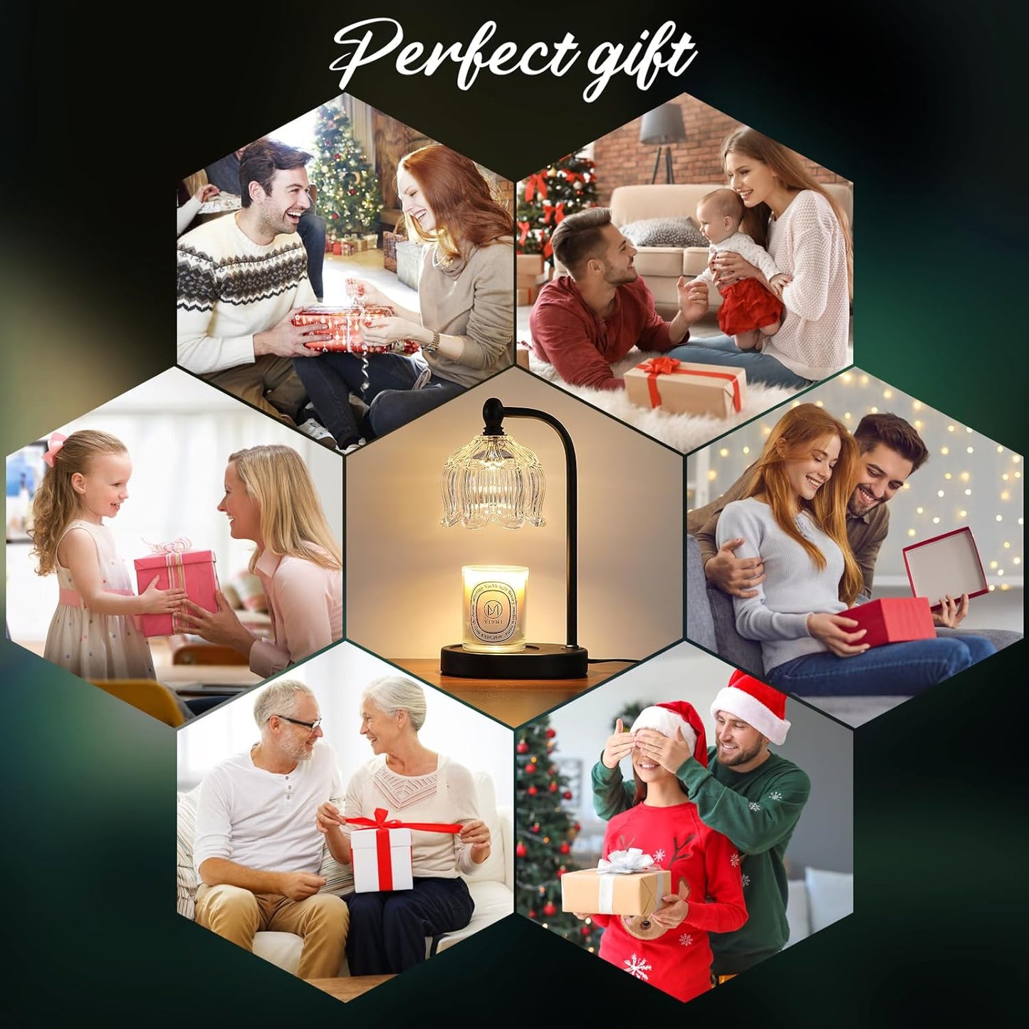 Black Candle Warmer Lamp with Timer and Dimmer,Flameless Wax Melt Warmer for Jar Candles with 2 Bulbs,House Warming Gifts,Mother's Day/Birthday/Christmas Gifts for Mom/Wife,Home Decor