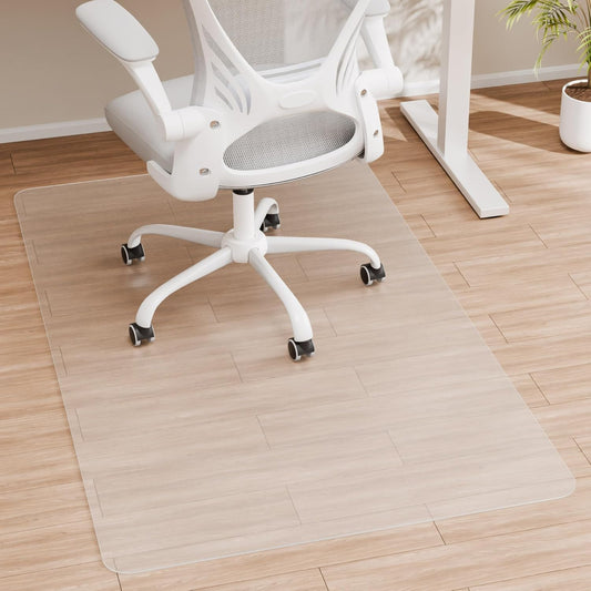 Crystal Clear Chair Mat for Hardwood Floor, 48” x 36” Office Chair Mat for Hard Floors, 1/8” Thick Office Mat for Rolling Chairs