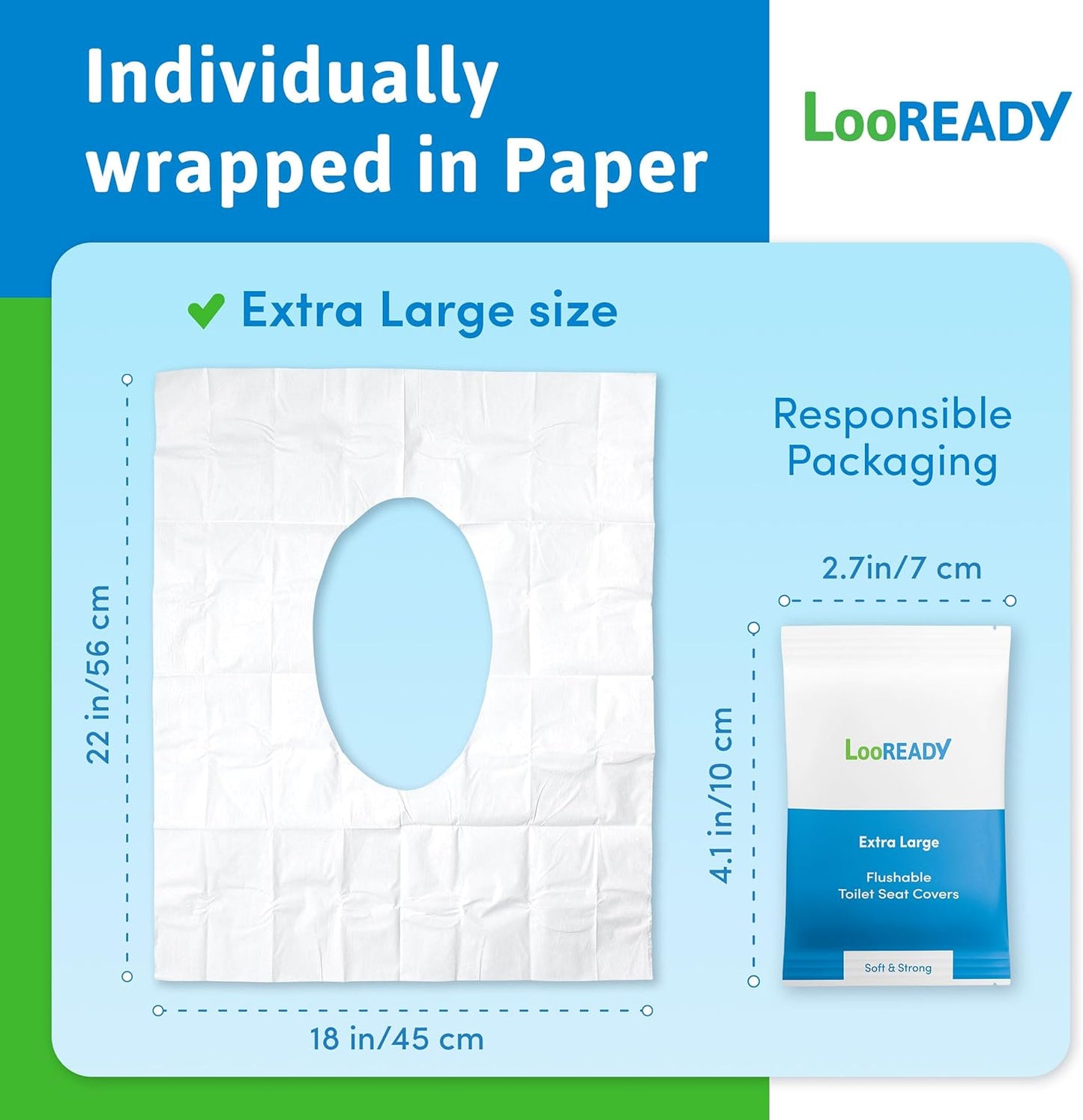 Individually Wrapped Toilet Seat Covers Disposable Flushable - Deluxe Premium Quality Travel Essential - Extra Thick and Large - Sample Size 5 pack