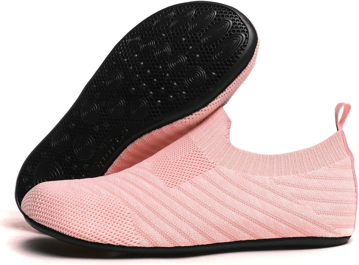 QZKDM Lightweight Slip on Grip Indoor House Slippers Barefoot Non Slip Home Exercise Yoga Shoes for Men Women