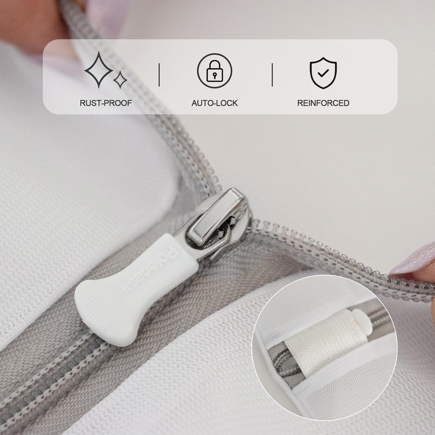 Polecasa 3Pcs 12 x 16 Inches Extra Durable Fine Mesh Laundry Bags with Sturdy Zipper for Delicates, Protect Clothes in Washing Machine, Laundry Room Essentials for College, Dorm (3 Medium)