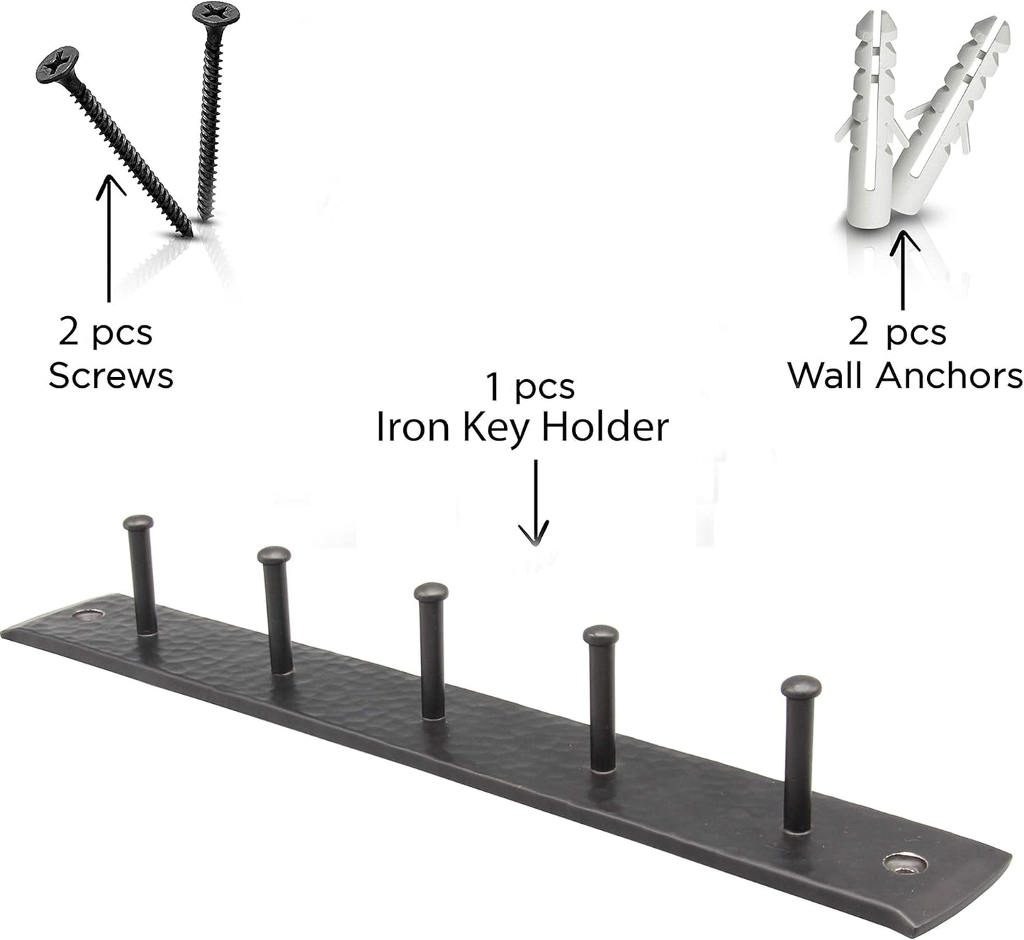 Rustic Wall Hooks for Hanging Accessories, Towel, Leash, Jewelry Hanger - Farmhouse-Style Homes - Vintage Iron Keys and Towels Rack - 10 x 1.2 x 1.2 Inch