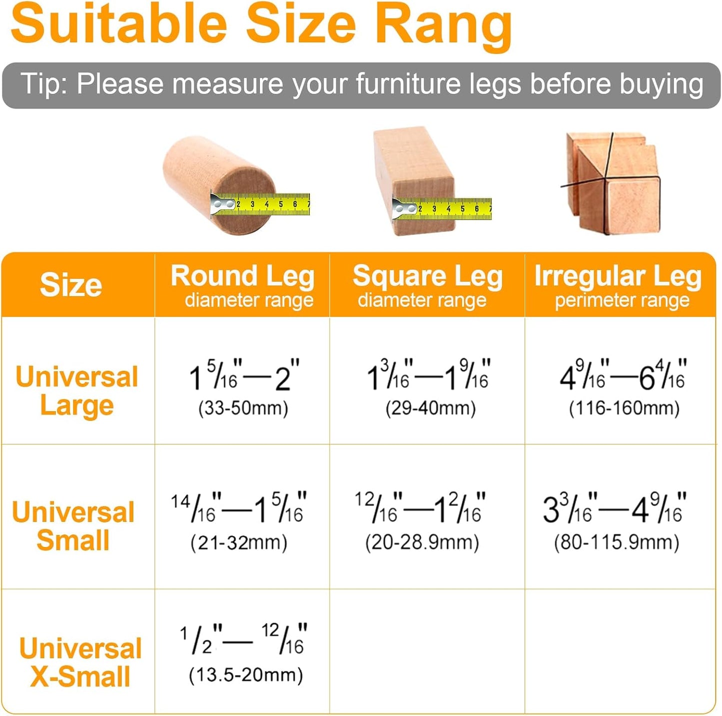 CHUNZEXI 16 Pack Chair Leg Floor Protectors for Hardwood Floors, Silicone Felt Covers Pads Caps, Protect Wood Furniture Feet Floors Noise Reduce and Scratch (Universal Small & Clear)