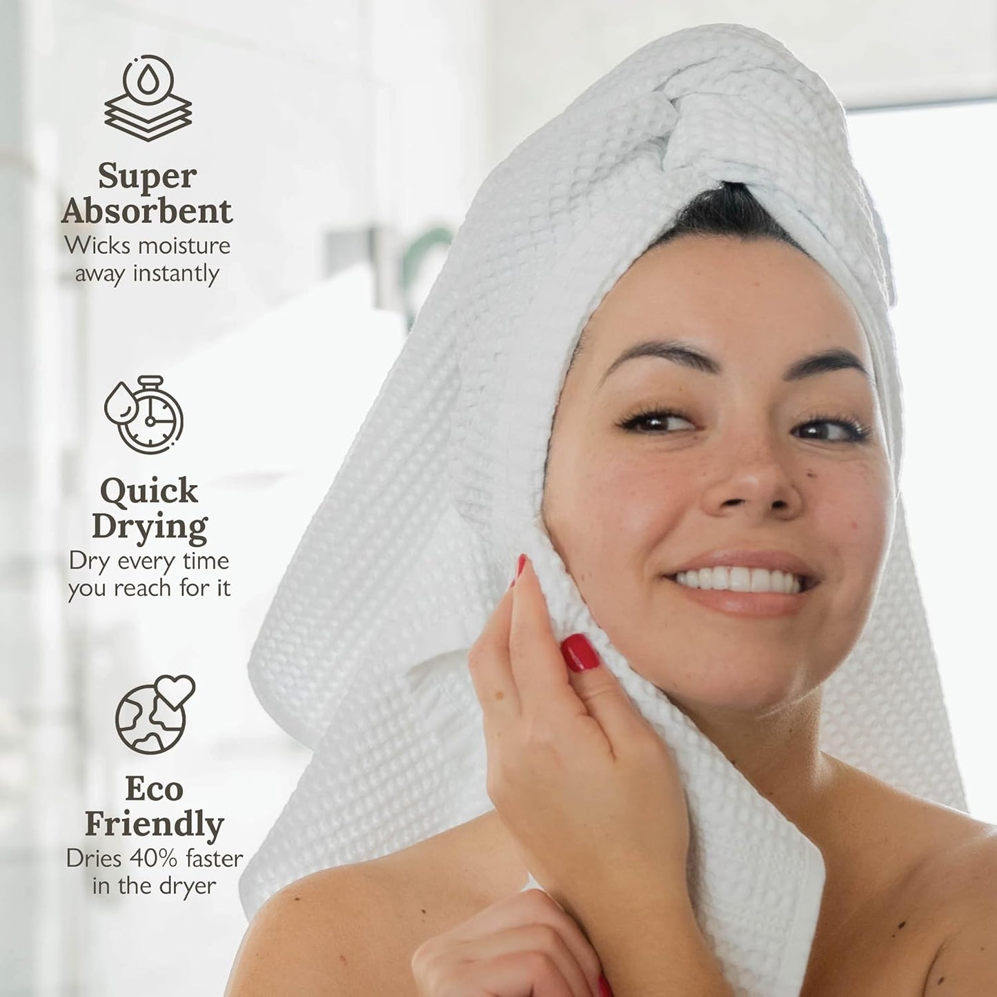 GILDEN TREE Waffle Bath Sheet Large Bath Towels Quick Dry Thin Body Towels, 40x80 Oversized Bath Towels for Adults, Classic Style (White)
