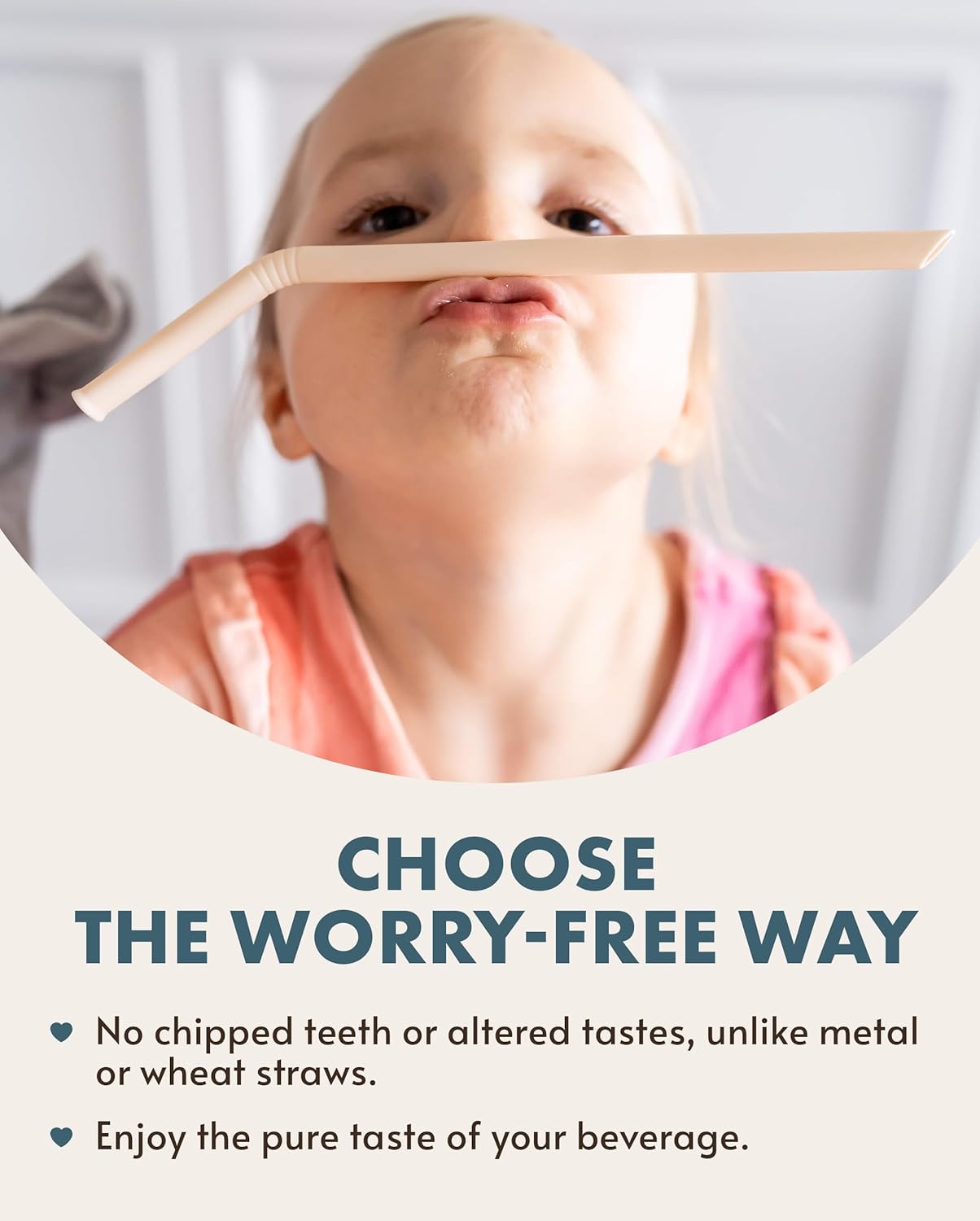 Nightingale Reusable Silicone Straws - Bendy Drinking Straw with Cleaning Brush - Collapsible and Bendable Travel Straw for Kids - Dishwasher Safe, Food-Safe - Set of 6 (Oak Multi)