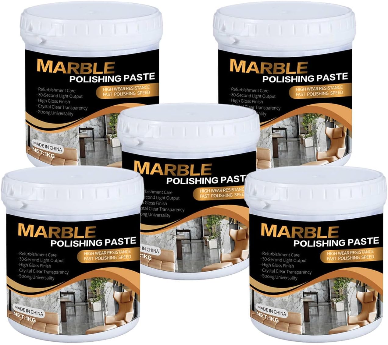 Marble Polishing Paste Kit, Marble Polishing Compound, Countertop Cleaner, Quartz Polish, Sealant & Protector For Marble Countertops, Floors, Walls