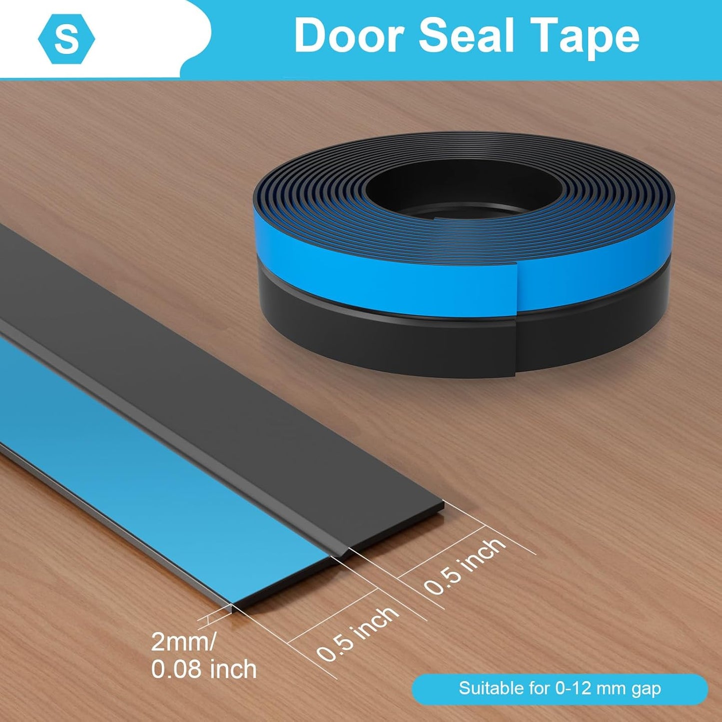 Weather Stripping Door Seal, Silicone Strip for Frame and Gaps Draft Stopper,Glass Shower Door Sweep, Black, 36 Feet x 1 Inch