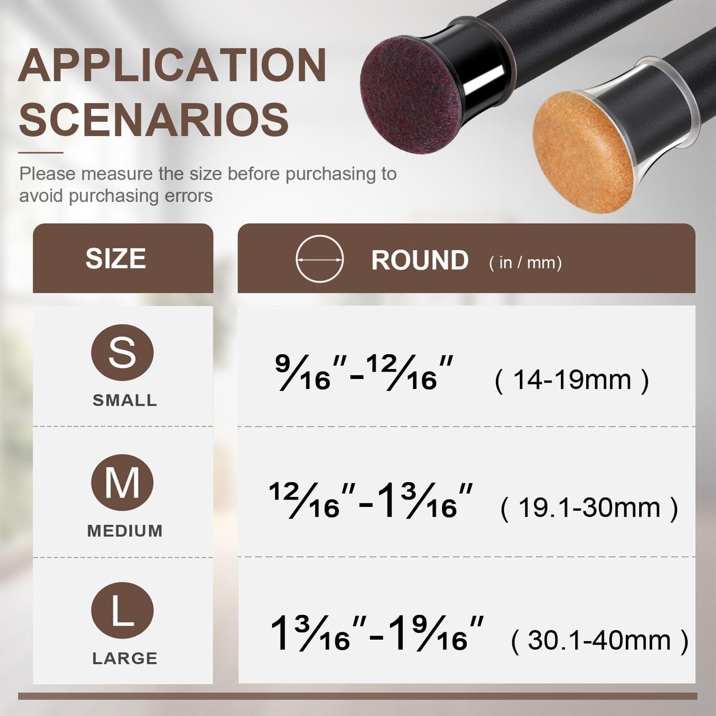 20 Pcs Chair Leg Floor Protectors for Hardwood Floors, Black Rubber Furniture Sliders with Felt, Silicone Furniture Leg Caps Covers, Fit Round Diameter (1.2" to 1.4")