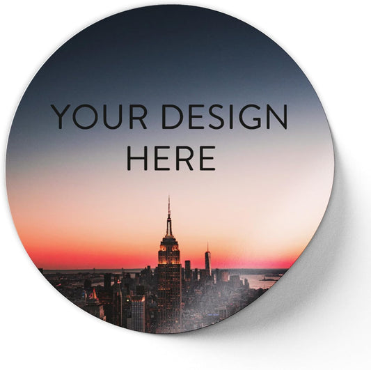 100 Custom Vinyl Stickers - Upload Your own Image, Text, Design, Logo - Personalized Logo Labels for Handmade, Packaging, Bottle, Jars, Candle, Brand Stickers (City, 5x5)
