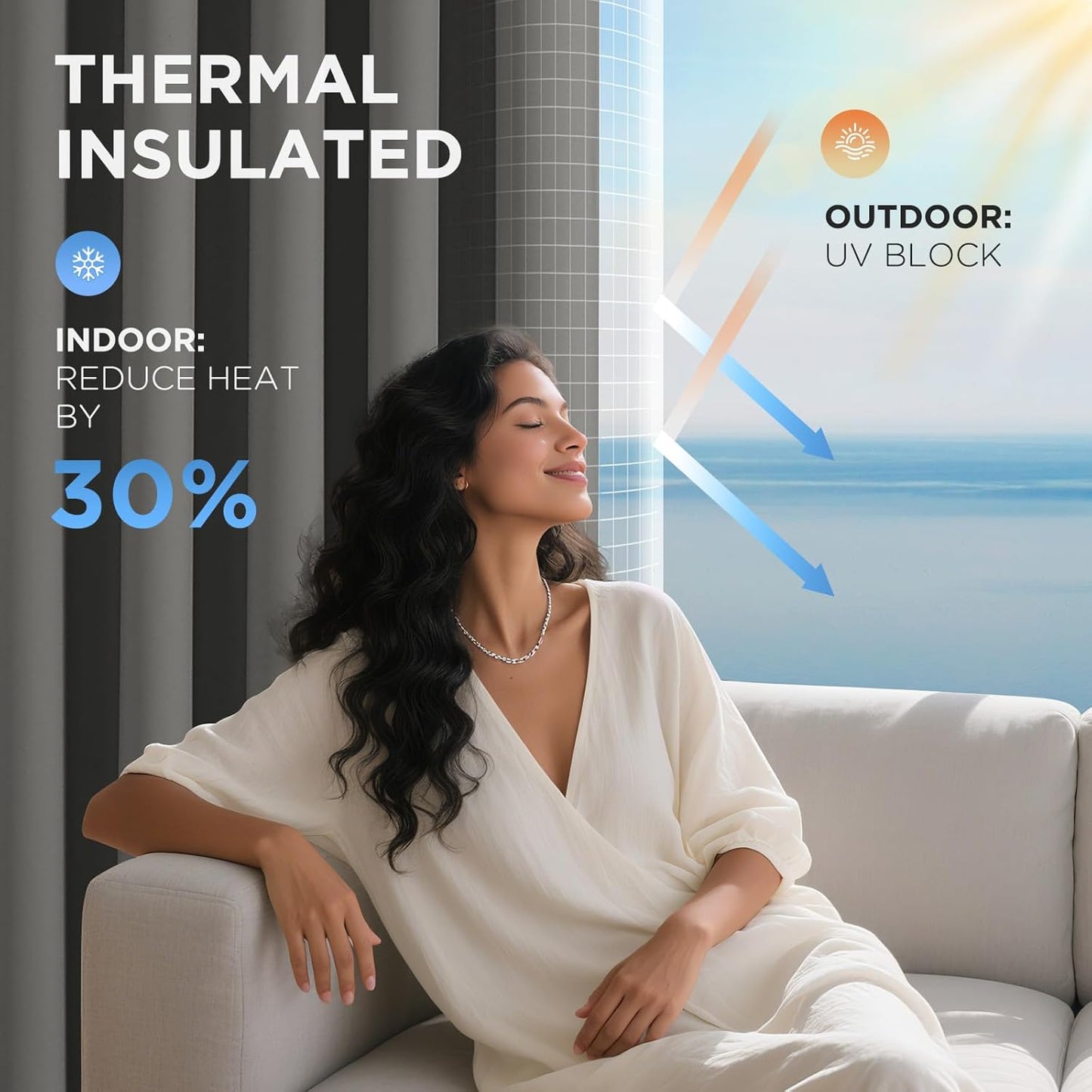 Joydeco Blackout Door Curtain for Doorway Privacy 90 Inches Long, Grommet Closet Curtain for Open Closet, Room Divider for Bedroom Living Room (Light Grey, 52Wx90L, 1 Panel)