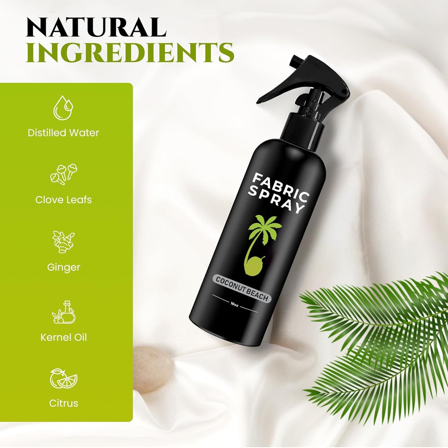 605Products Linen & Fabric Spray - Home Fragrance Freshener for Bedding & Laundry, Natural Deodorizer with Essential Oils - Coconut Beach (10oz)