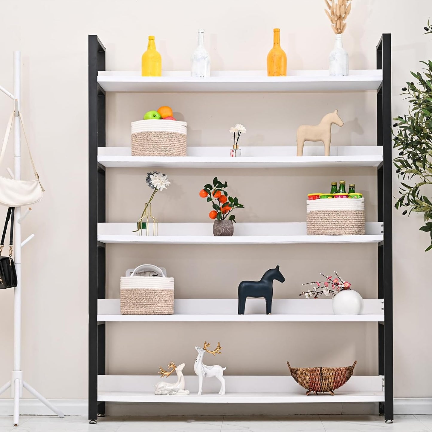 Small Storage Baskets for Organizing, Organizer Baskets for Shelves, Small Woven Basket for Storage, Cute Brr Basket for Gifts Empty, 9.7"×9.7"×7" (3 Packs) Off White & Brown