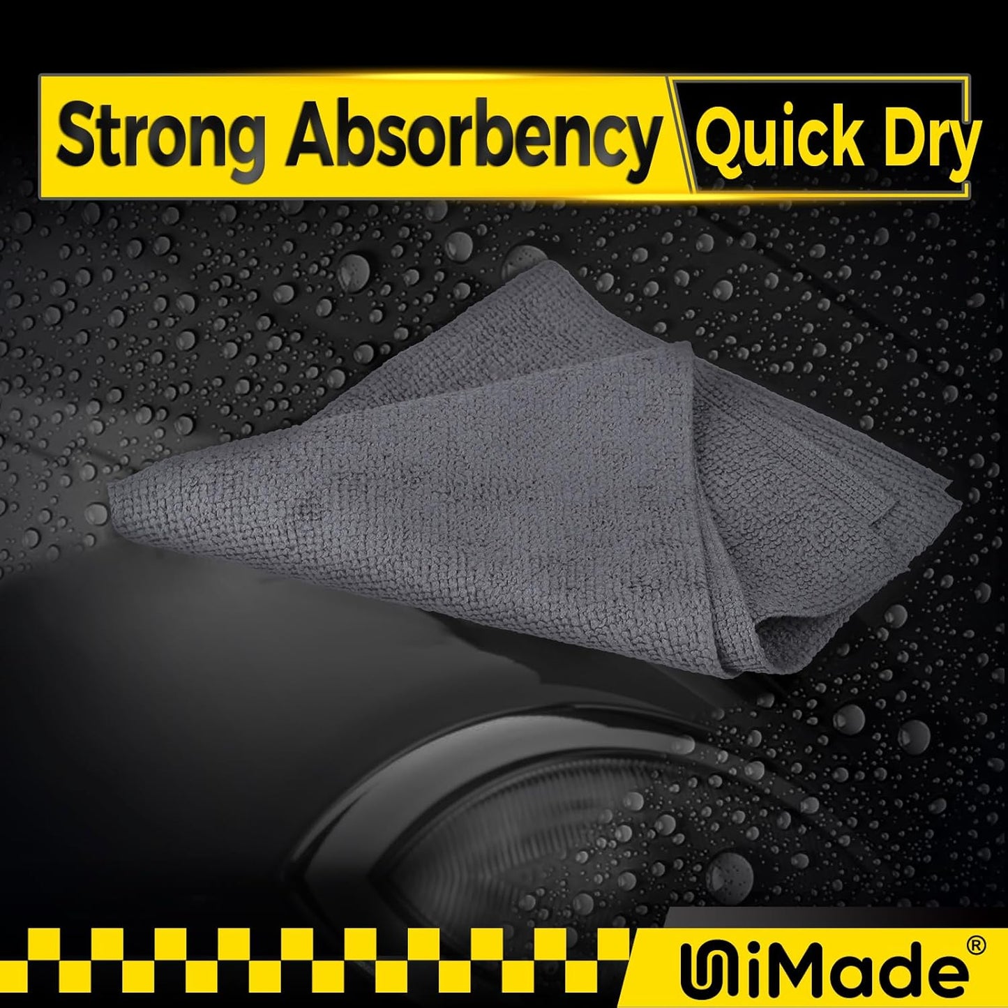 Microfiber Cleaning Cloth, 100 Pack Microfiber Towels for Cars Commercial Grade Work Rags Bulk Detailing Cloth for Automotive Bar Mechanic Restaurant Garage Housekeeping, 11.5"x 11.5", Grey