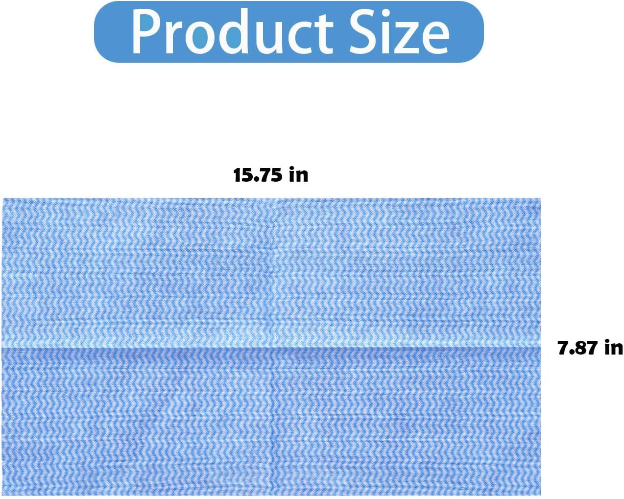 Disposable Cleaning Cloths Multi-Purpose Heavy Duty Disposable Dish Cloth Dish Rags for Kitchen, 7.87 x 15.75 inches -50 Counts/Pack,Blue