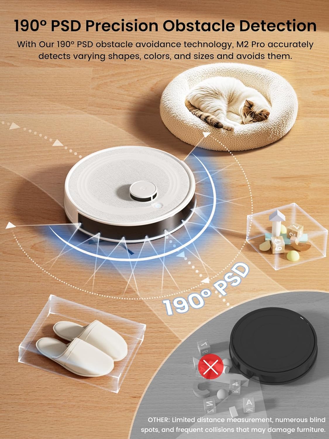 Lefant LiDAR Robot Vacuum and Mop, 45-Day Self-Emptying, 190° PSD Obstacle Avoidance, Customized Cleaning, Multi-Floor Mapping, 5500Pa Strong Suction, 140 Min Runtime, WiFi/Alexa/APP/iWatch, M2 Pro