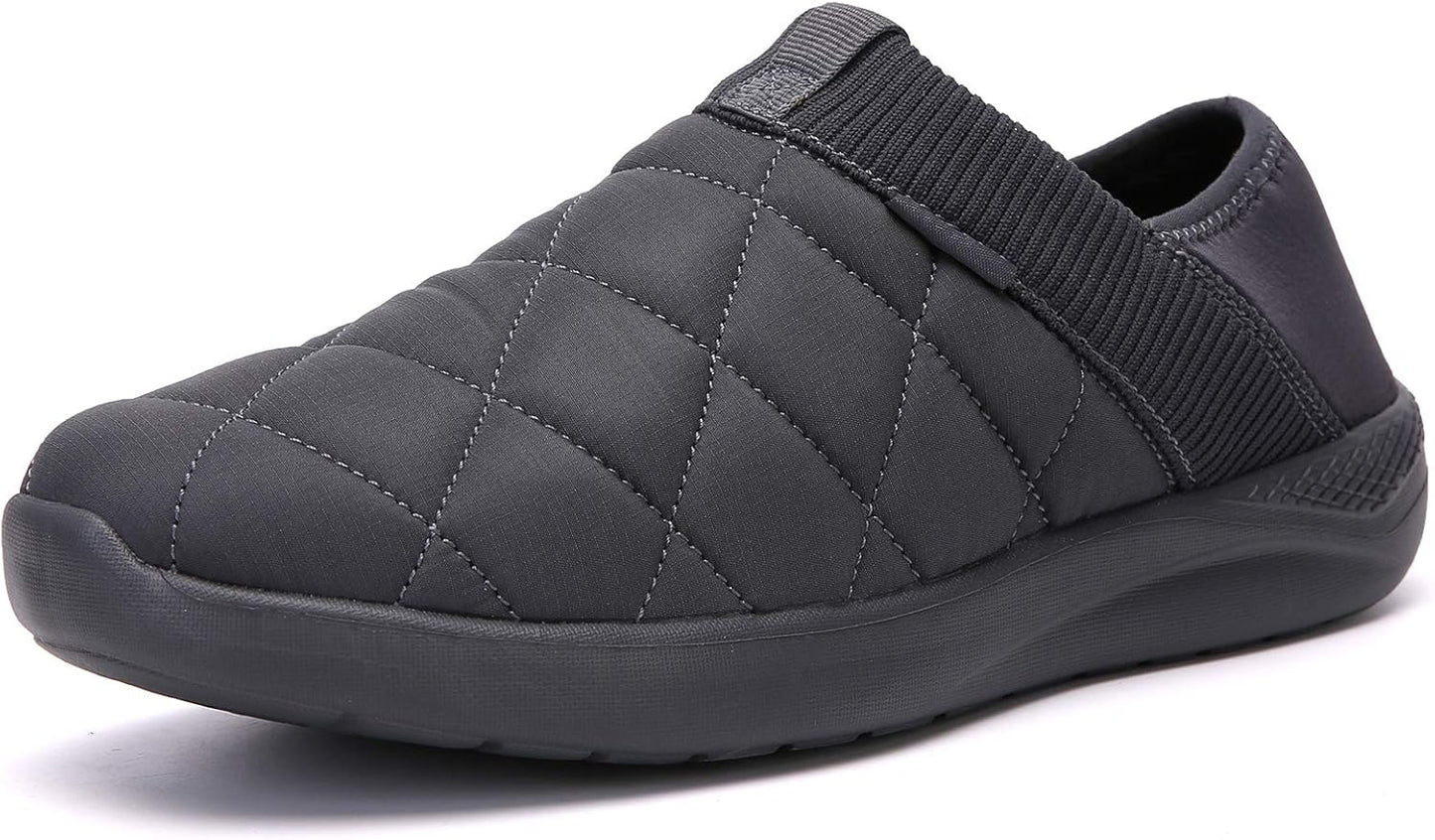 KUBUA Slippers for Men and Womens Indoor House Shoes Plush Slip on Outdoor Garden Loafers