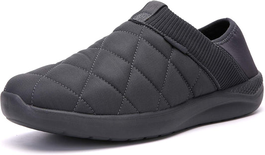 KUBUA Slippers for Men and Womens Indoor House Shoes Plush Slip on Outdoor Garden Loafers