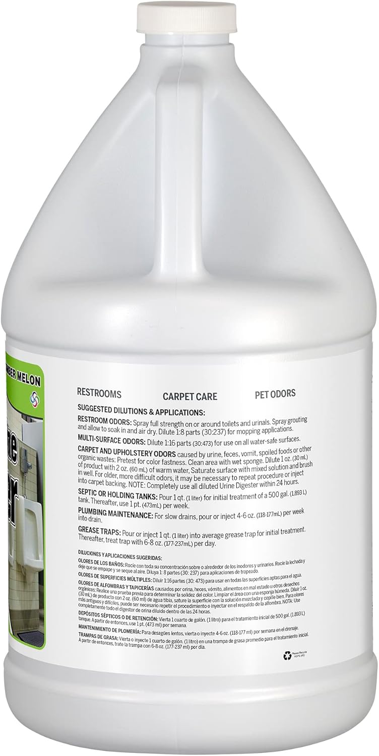 Nilodor BEON Urine Enzymatic Cleaner with Odor Neutralizer for Pet Dog, Carpet, and Bathroom, 1 Gallon, Cucumber Melon