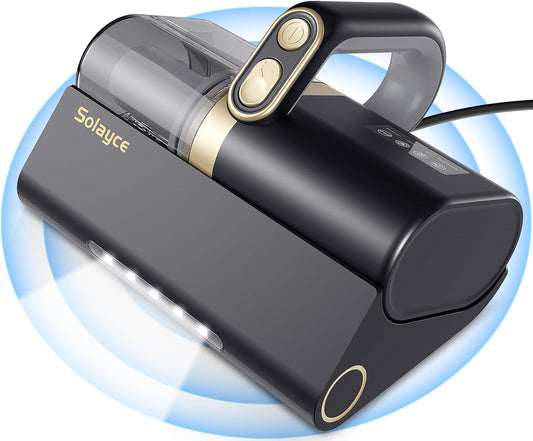 Bed Vacuum Cleaner, 16Kpa Suction 500W Powerful Double Cup Mattress Cleaner, Mattress Vacuum Cleaner with Dust Sensor, Ultrasonic & Heating Tech, HEPA Filter（Corded）