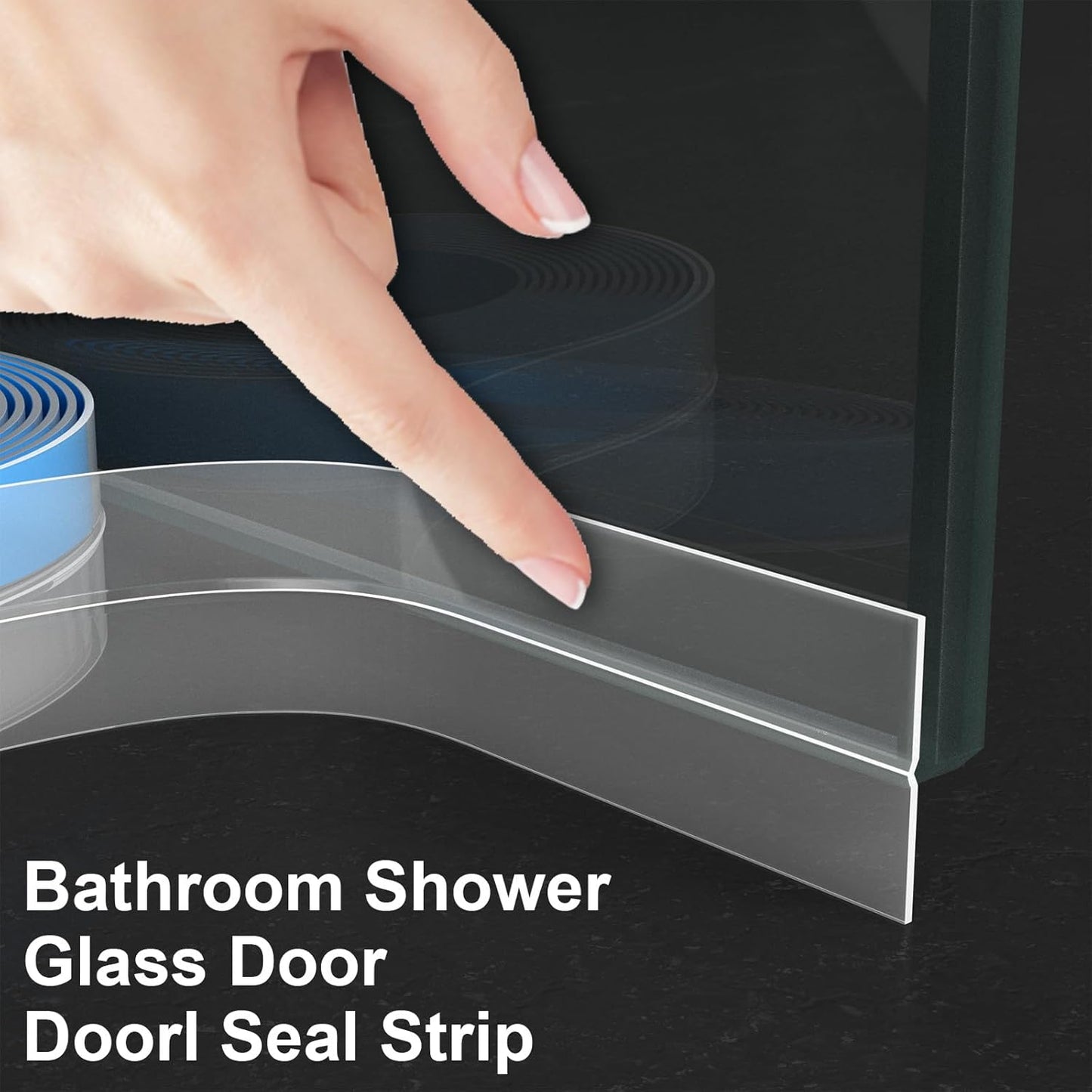 Weather Stripping Door Seal, Silicone Strip for Frame and Gaps Draft Stopper,Glass Shower Door Sweep, Clear, 36 Feet x 1 Inch