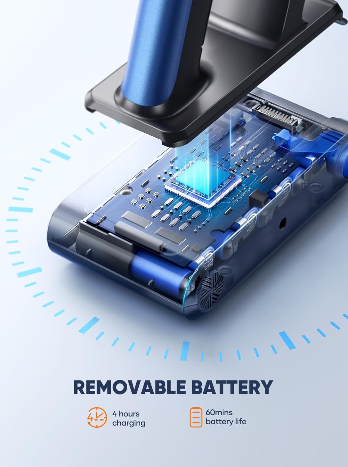 Cordless Vacuum Cleaner, 45KPA 550W Vacuum Cleaners for Home, Stick Vacuum with Color Touch Display, Intelligent Auto Mode, Up to 60Mins, Handheld Vacuum Cleaners for Hardwood Floor Carpet Pet Hair