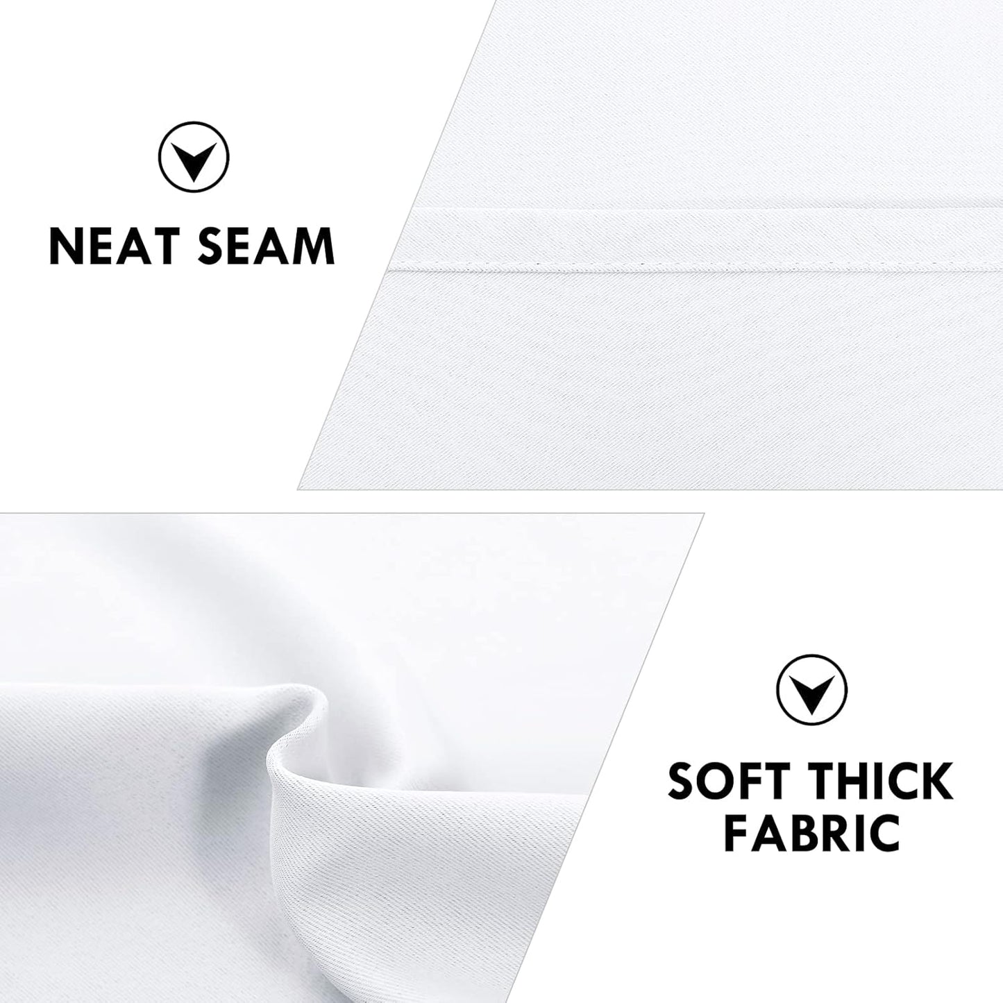 DWCN Greyish White Blackout Curtains for Bedroom – Rod Pocket Thermal Insulated Energy Saving Drapes for Living Room and Bedroom, W 38 x L 54 Inch, 2 Panels