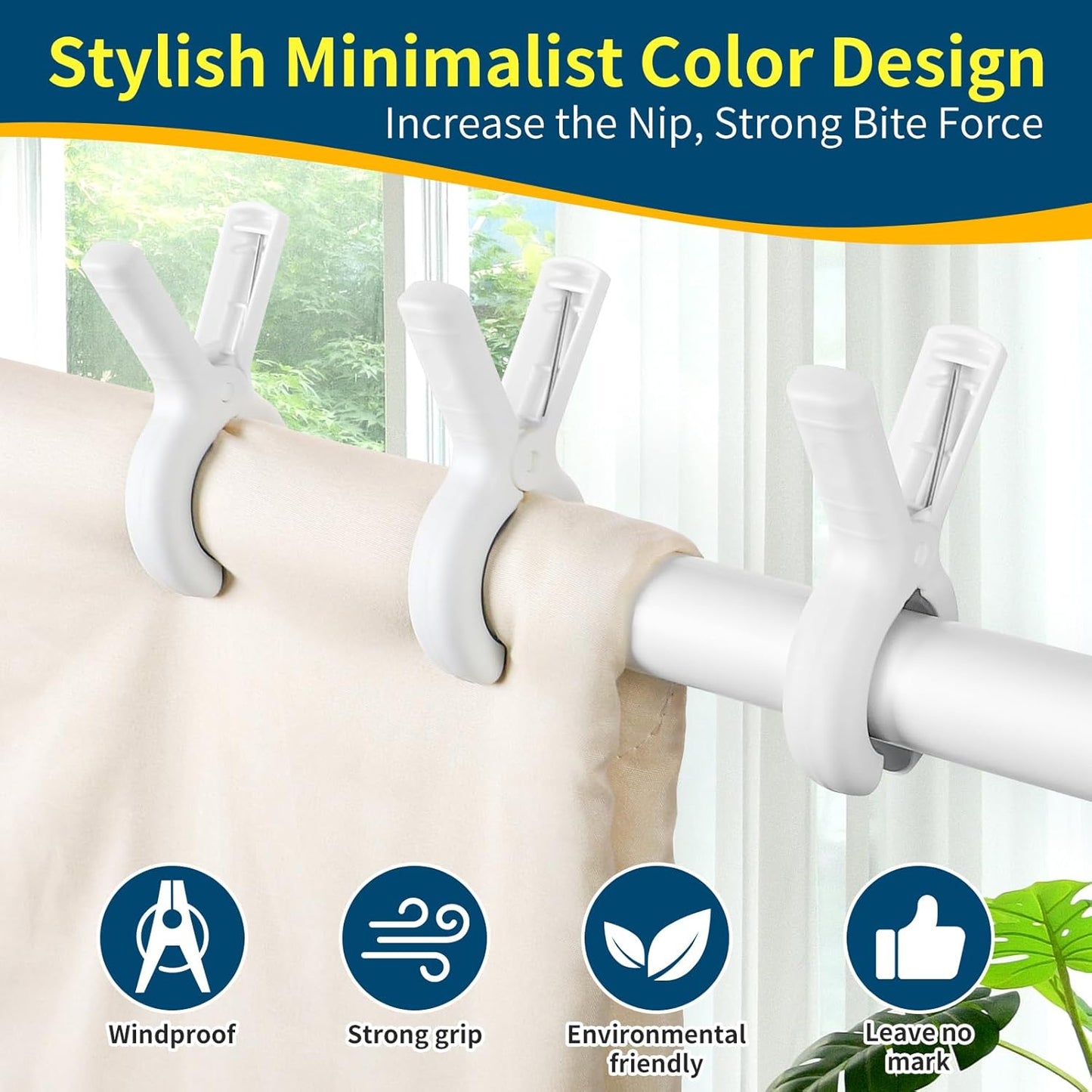 Senbowe 12 Pack Beach Towel Clips,Pool Chair Clips,Heavy Duty Plastic Clothes Pins,Quilt Drying Clips,Windproof Clothes Clips,Keep Your Towel,Clothes,Blankets to Dry on Clothesline and Hanging Rack