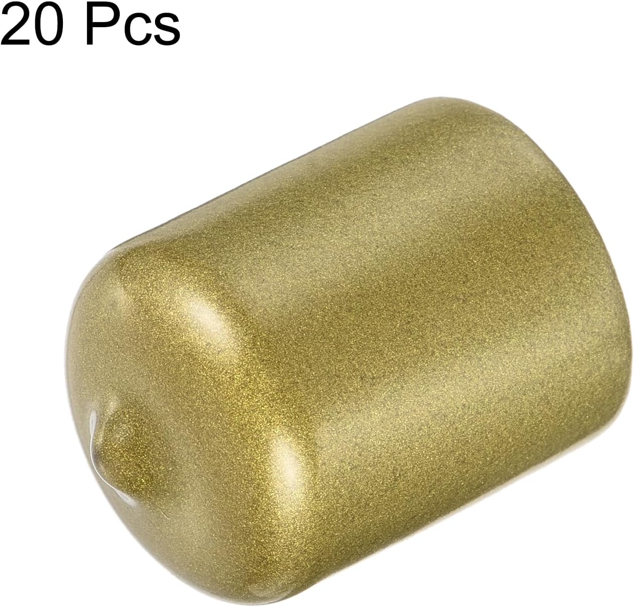 uxcell 20pcs Rubber End Caps 21mm ID Vinyl Round Tube Bolt Cap Cover Thread Protectors Gold