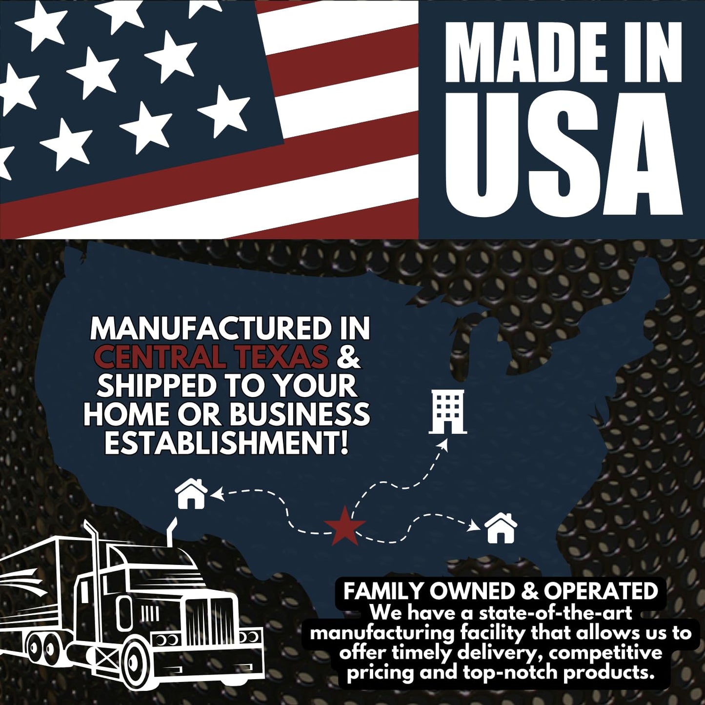 Coated Outdoor Furniture 32-Gallon Heavy-Duty Expanded Metal Round Trash Receptacle, Commercial Outdoor Waste Bin with Liner & Black Flat Top Lid – Made in America (Textured Dark Green)