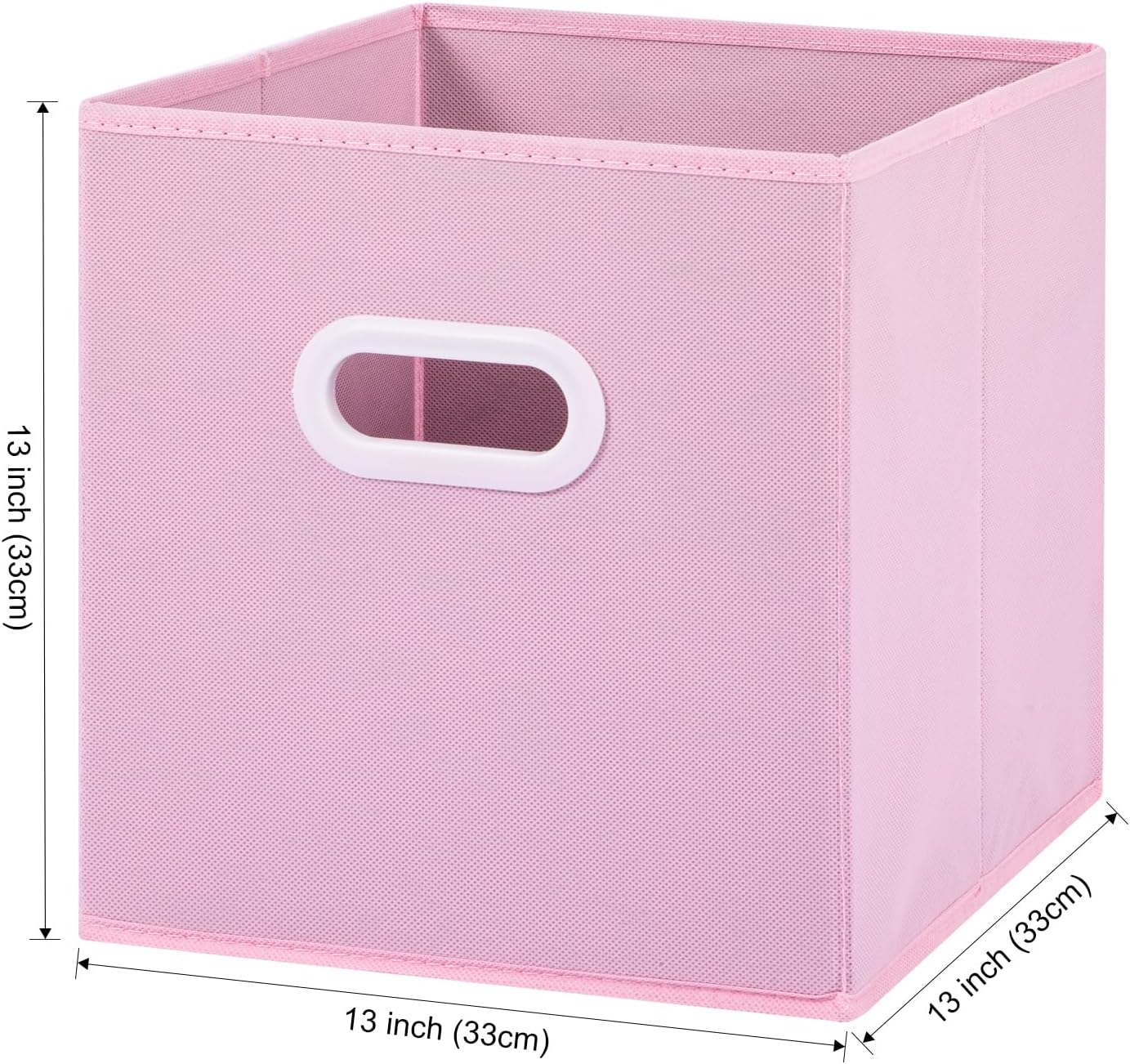 Stero Fabric Storage Cubes Bins, 13 inch Fun Colored Foldable Storage Baskets with Dual Plastic Handle for Home, Kids Room, Closet and Toys Organization, Multi Colored, Set of 6