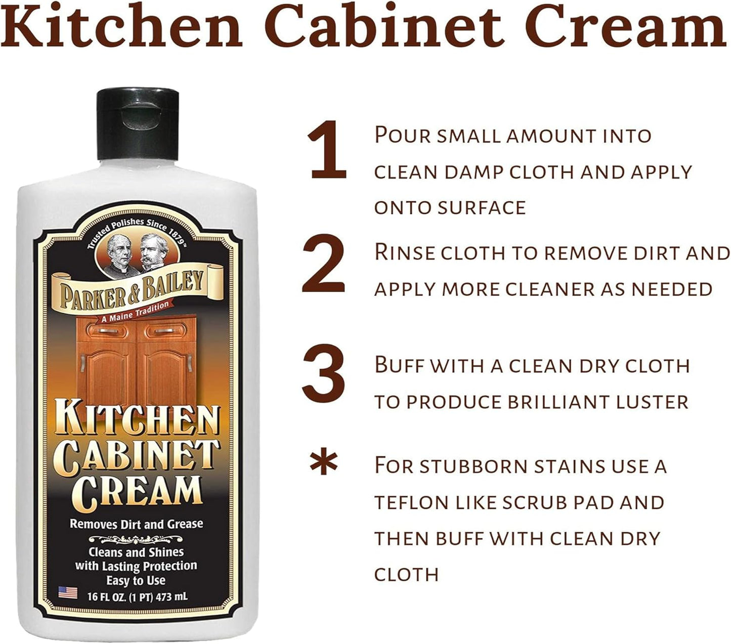 Parker and Bailey Kitchen Cabinet Cream-Wood Cleaner-Grease Remover 16 oz (2)