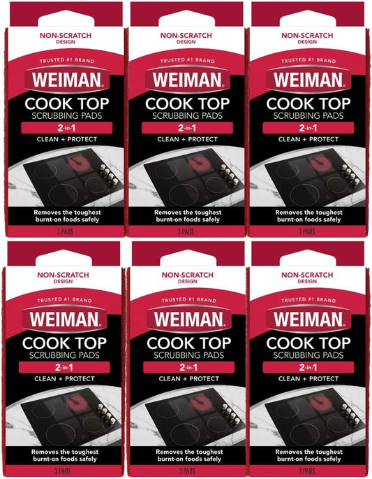Weiman Products Cook Top Scrubbing Pad, 3 Count, 6 Per Case
