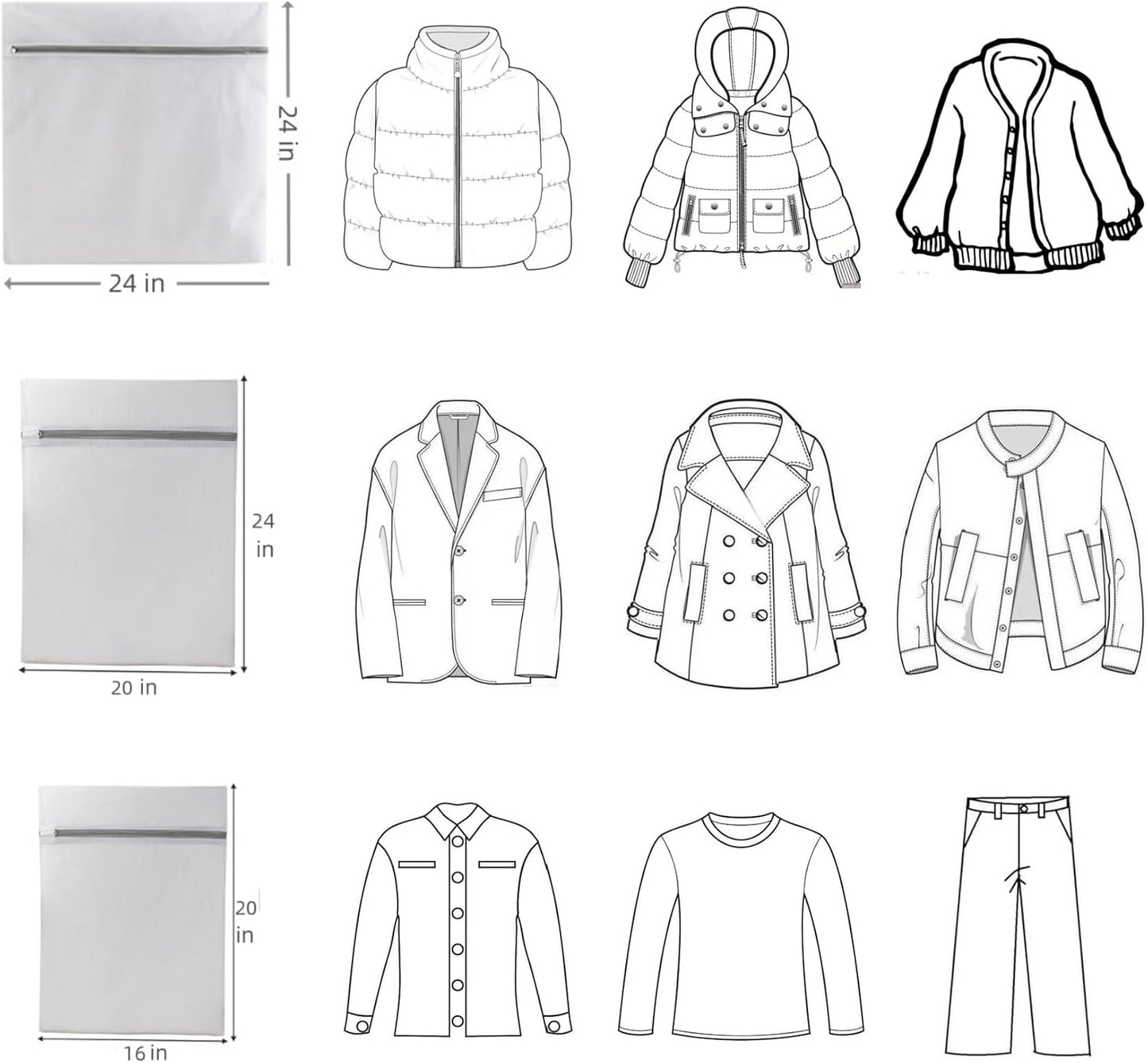 8 Pcs Lingerie Bags for Washing Delicates(2XXL 2XL 4L) Mesh Laundry Bags for Washing Machine Protector Net Wash Bag for Socks Underwear Baby Clothes Laundry Garment Bag Mesh Washable