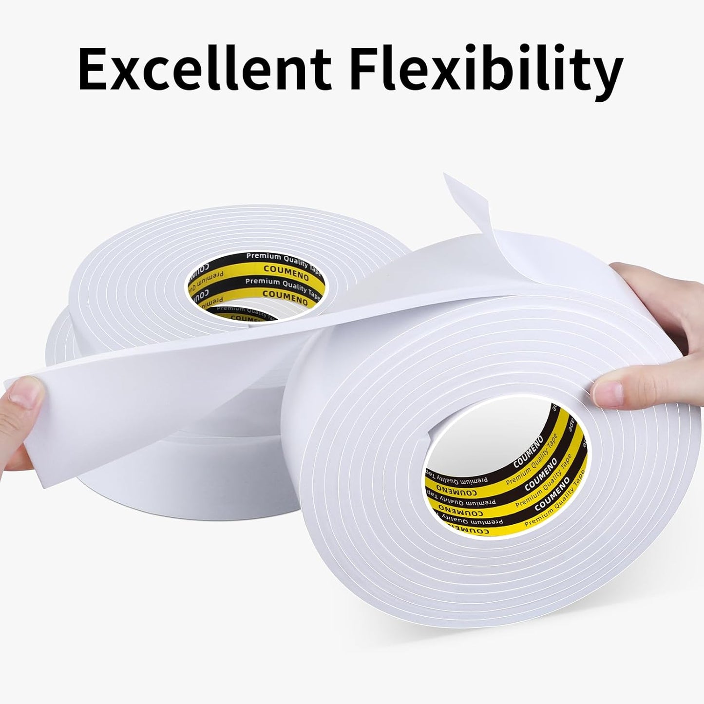 EVA Single-Sided Adhesive White Foam Tape, Single-Sided Sealing Strip Foam Pad Sponge Tape Window Weatherproof, Self-Adhesive Insulation Sealing Tape (White) 2inX9.84FT