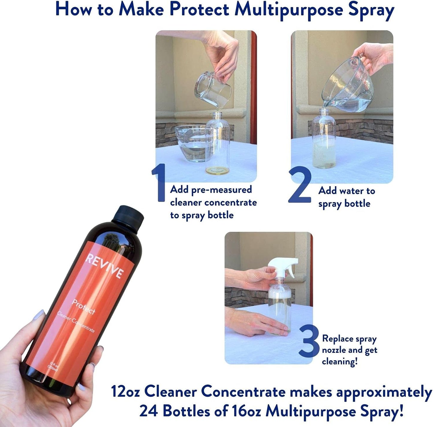 REVIVEEO Protect Cleaner Concentrate Multi-purpose, All-purpose, Concentrated, Mopping, Nontoxic, Plant Based 2 Pack