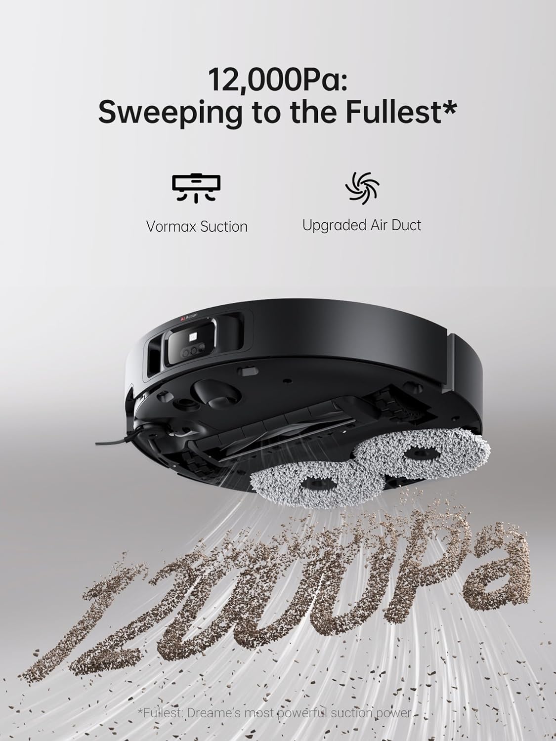 DREAME X40 Ultra Robotic Vacuum with Removable & Liftable Mop, 12,000Pa Suction, Side Brush Extensive Cleaning, 158°F Mop & Washboard Self Cleaning, Auto-Empty, Auto Refill, liftable Brushes