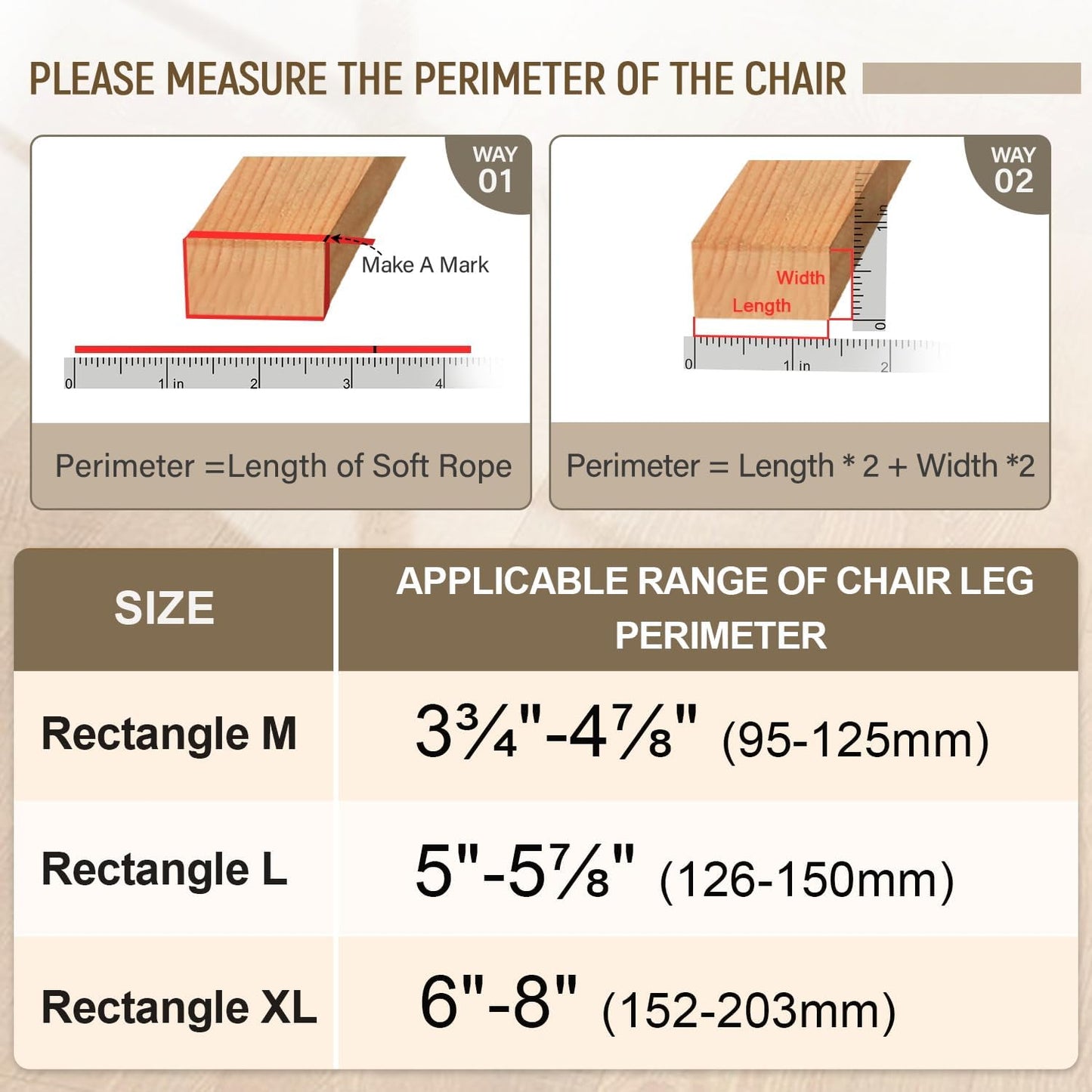 BUMACO Chair Leg Floor Protectors Rectangle Chair Leg Protectors for Hardwood Floors Silicone Pads Covers to Protect Floors(Clear-40 Pcs, Rectangle M Fit (Perimeter: 3-3/4"~4-7/8")