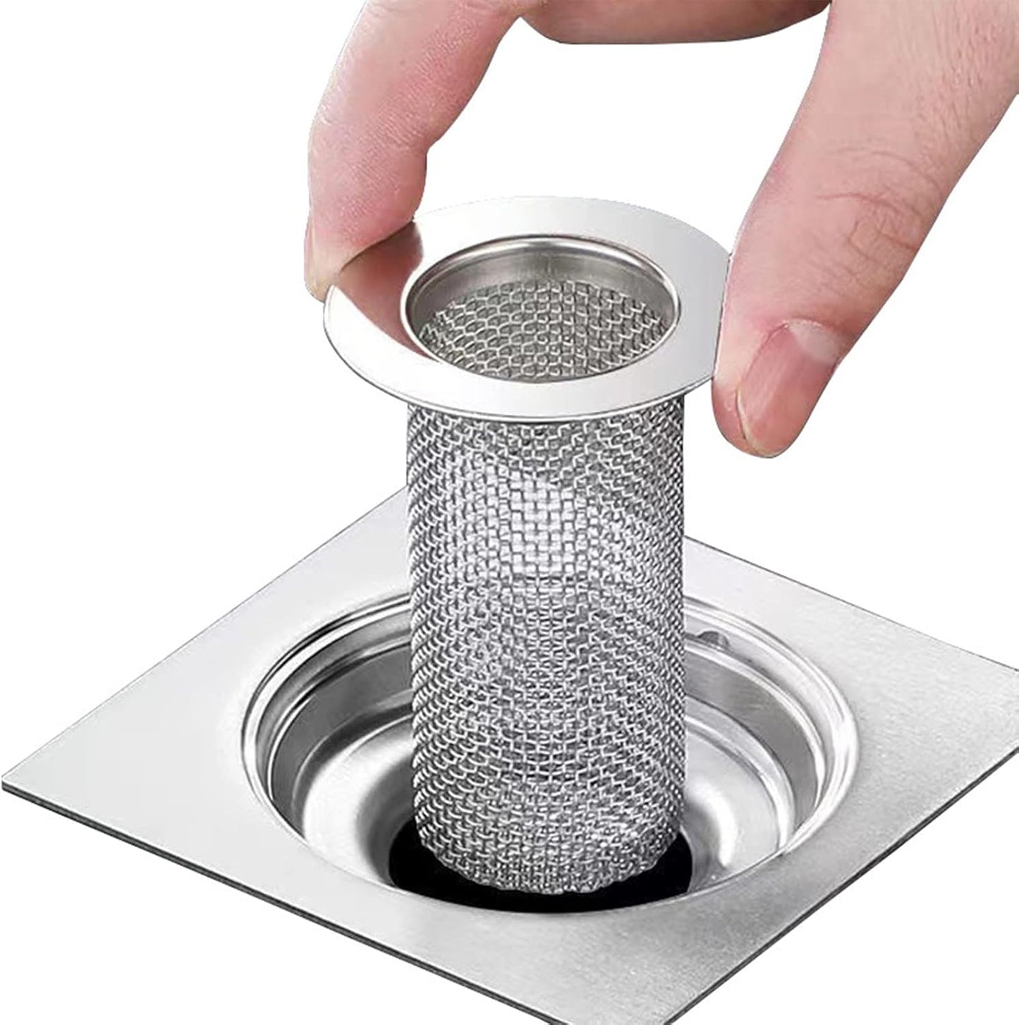 Resdenio Bathroom Sink Drain Strainer Stainless Steel, 2 Pack Floor Drain Filter Mesh Basket Filter Hair Trap Anti-Clog Slag Strainer - Large Wide Rim 2.16" Diameter