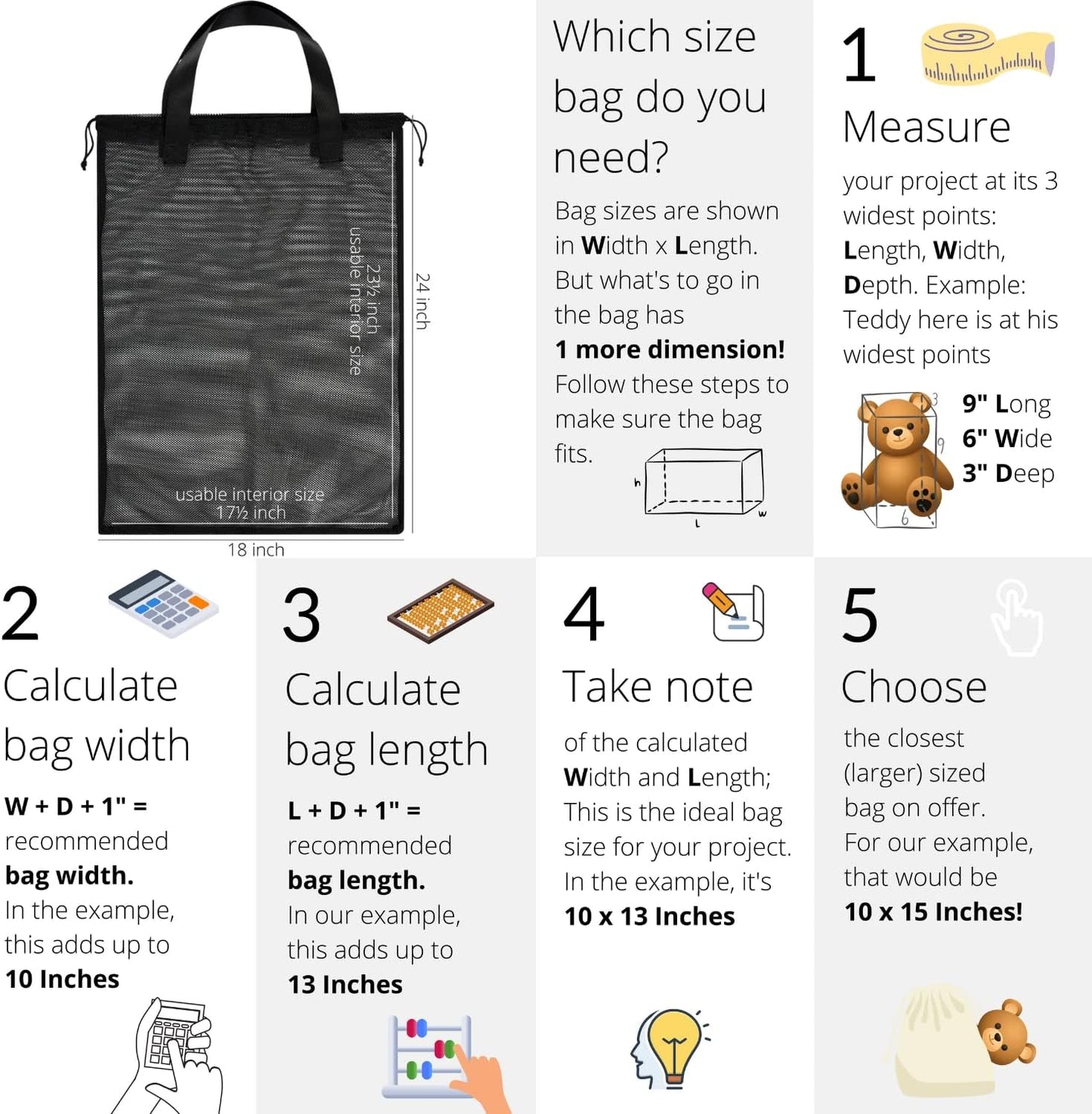 Mesh Laundry Bags with Handles & Double Drawstring Closure – Heavy Duty, Breathable 18 x 24 Inch Nylon for Dorm & Travel – Set of 2