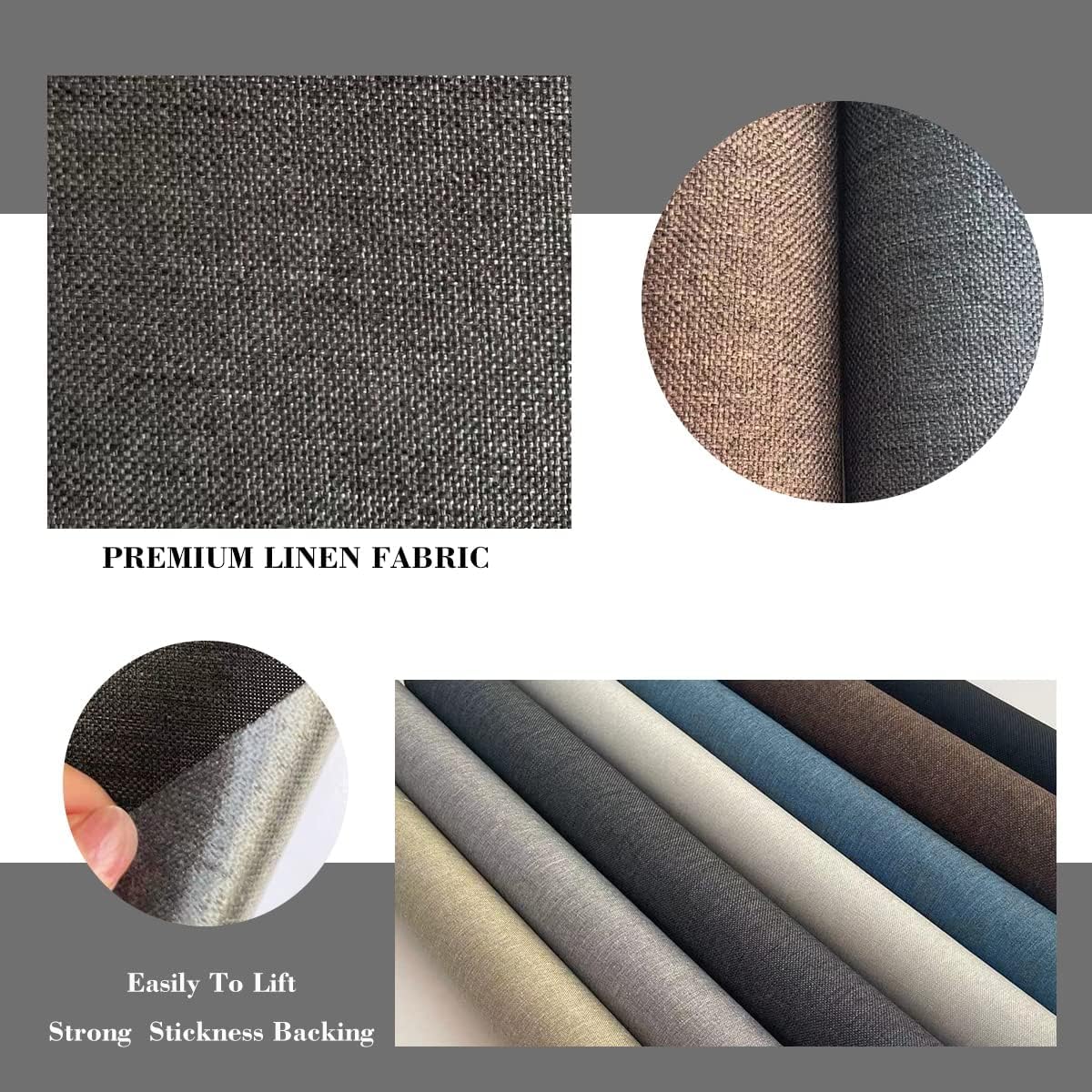 Fabric Repair Patches, Linen Repair Tape Self-Adhesive Fabric Patches Durable, DIY Large Linen Tape for Sofa, Couches, Furniture, Chair, Clothing （3.5X79 Inch, Brown）