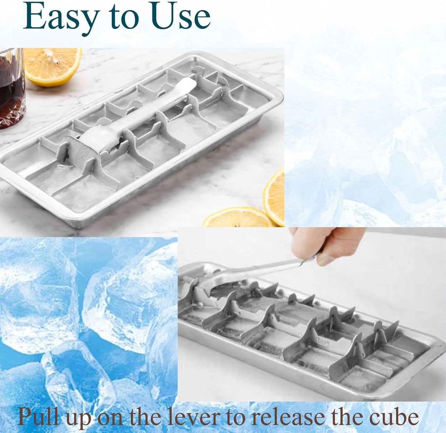 3 Pack Stainless Steel Ice Cube Trays, 18 Slot Ice Tray with Easy Release Handle Detachable Ice Trays for Easily Making Various Ice Cubes and Frozen Foods 10.9x4.4x2.2 inches