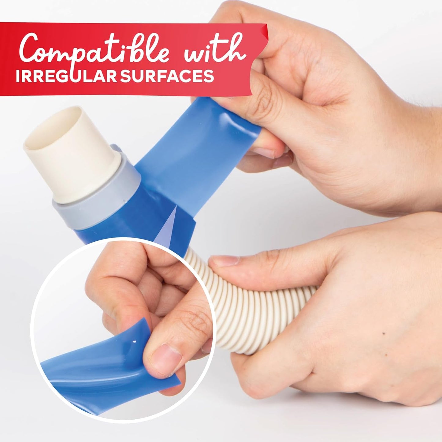 XFasten Self-fusing Silicone Tape Pro, Blue, 1.5-Inch x 15-Feet, 30 mils Extreme Silicone Pipe Fix Tape for Leak Drain Pipes, Tool Grip, Electrical Tape for High Heat Radiator Hose and Plumbing