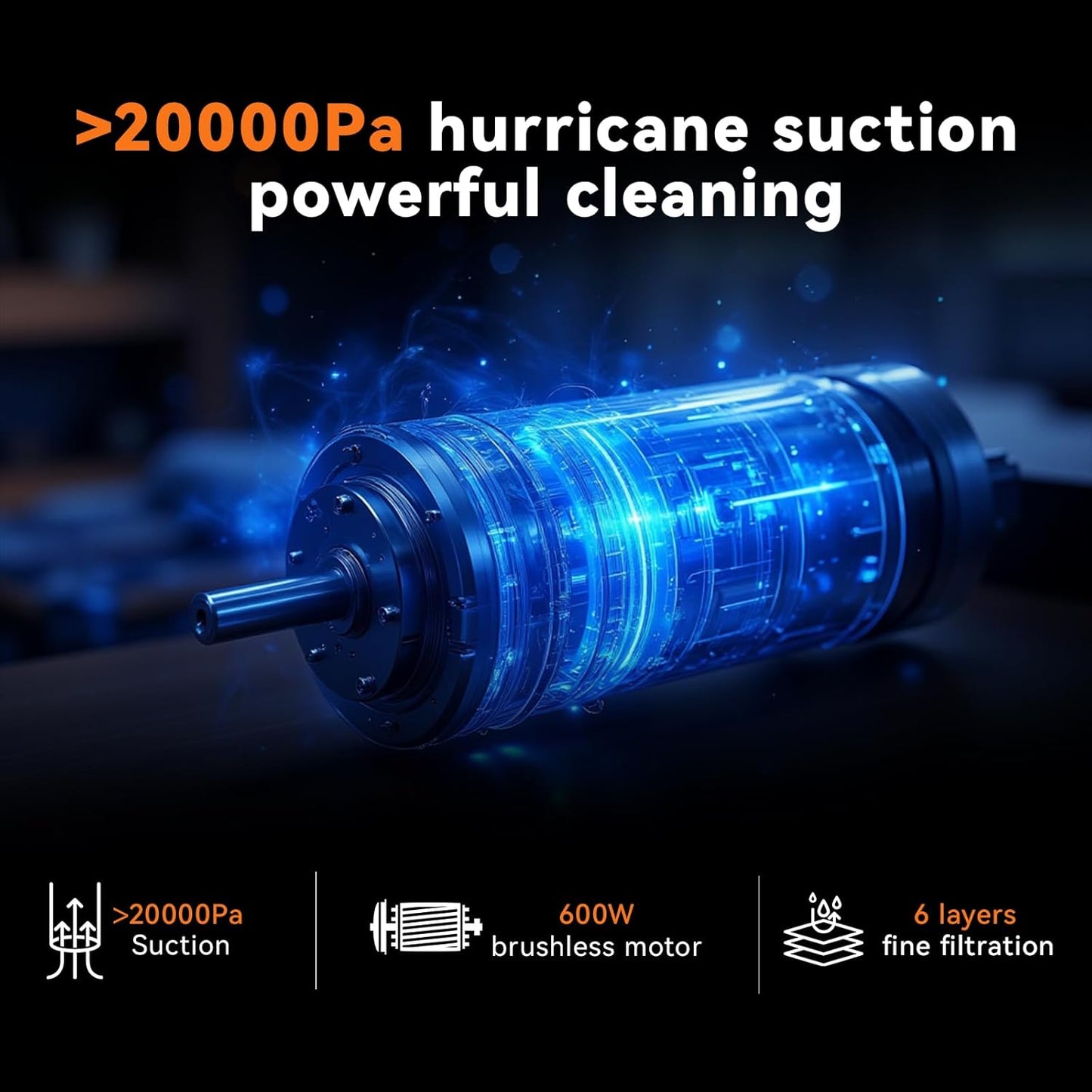 23Ft Corded Vacuum Cleaner, 600W Powerful Self-Standing Stick Vacuum for Home with 20Kpa Suction, 2 Speeds Lightweight Household Vacuum Cleaner for Carpet,Hardwood Floors and Pet Hair