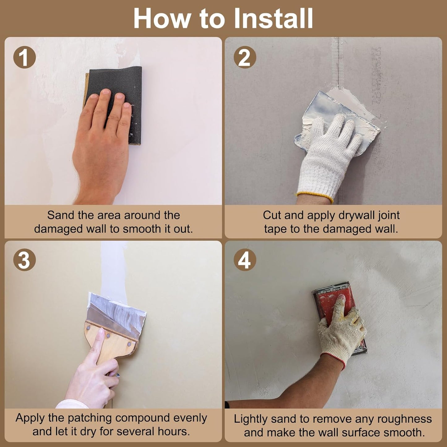 PATIKIL Drywall Repair Mesh Tape, 4 inch x 164 ft Fiberglass Repair Patch Self-Adhesive Dry Wall Joint Tape 12 Mesh Wall Hole Crack and Seam Patch, White