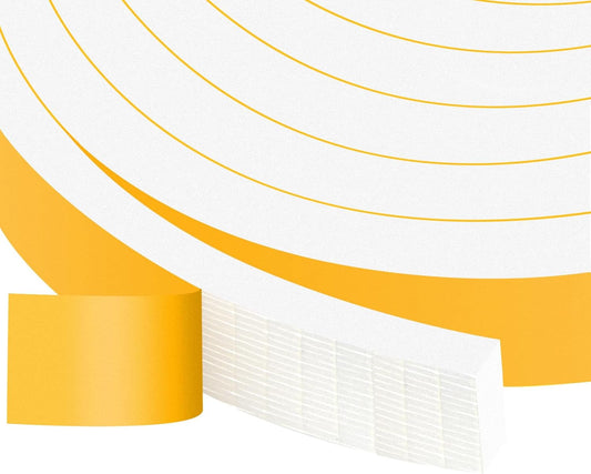 White Weather Stripping, Strong Self Adhesive Weather Stripping Door Seal for Doors and Windows,Closed Cell Weatherstrip, SoundProof Weatherproof Foam Tape (3/4 in x 5/16 in x 13Ft)