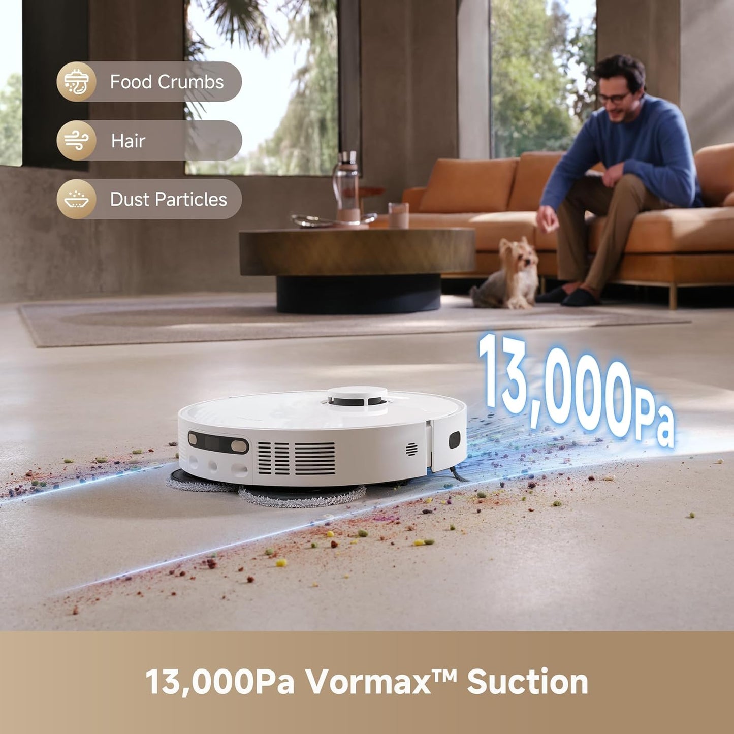 DREAME L40s Ultra CE Robot Vacuum and Mop Combo with Self-Emptying Dock, 13,000Pa Suction, Mop Self-Cleaning and Auto-Raising, Ultrasonic Carpet Sensing, Ideal for Pet Hair, Carpet and Hard Floors