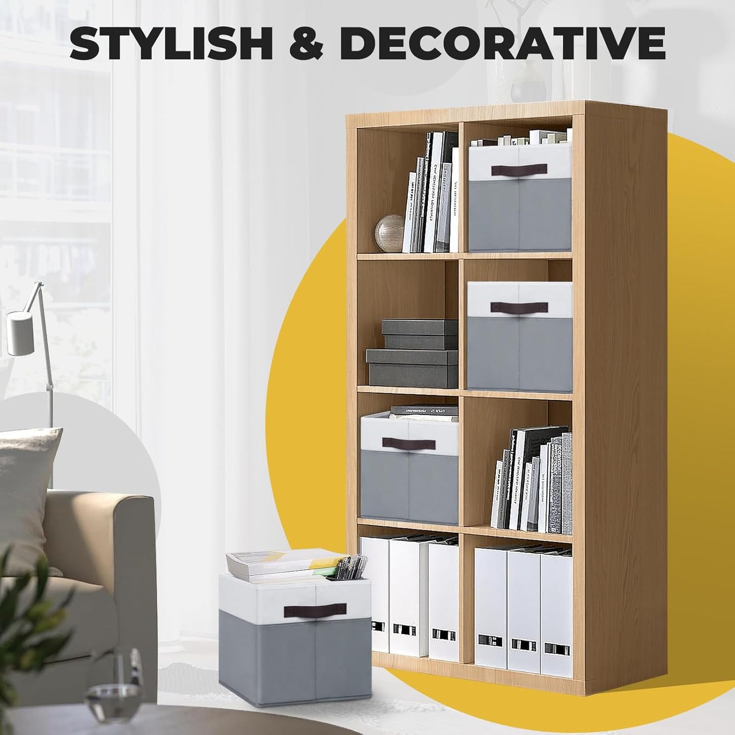 Criusia Storage Cubes 8 pack - 11 inch Fabric Bins for Organizing Clothes Toys Blanket - Versatile Storage Baskets for Shelves - Home Organization for Bedroom RV Closet