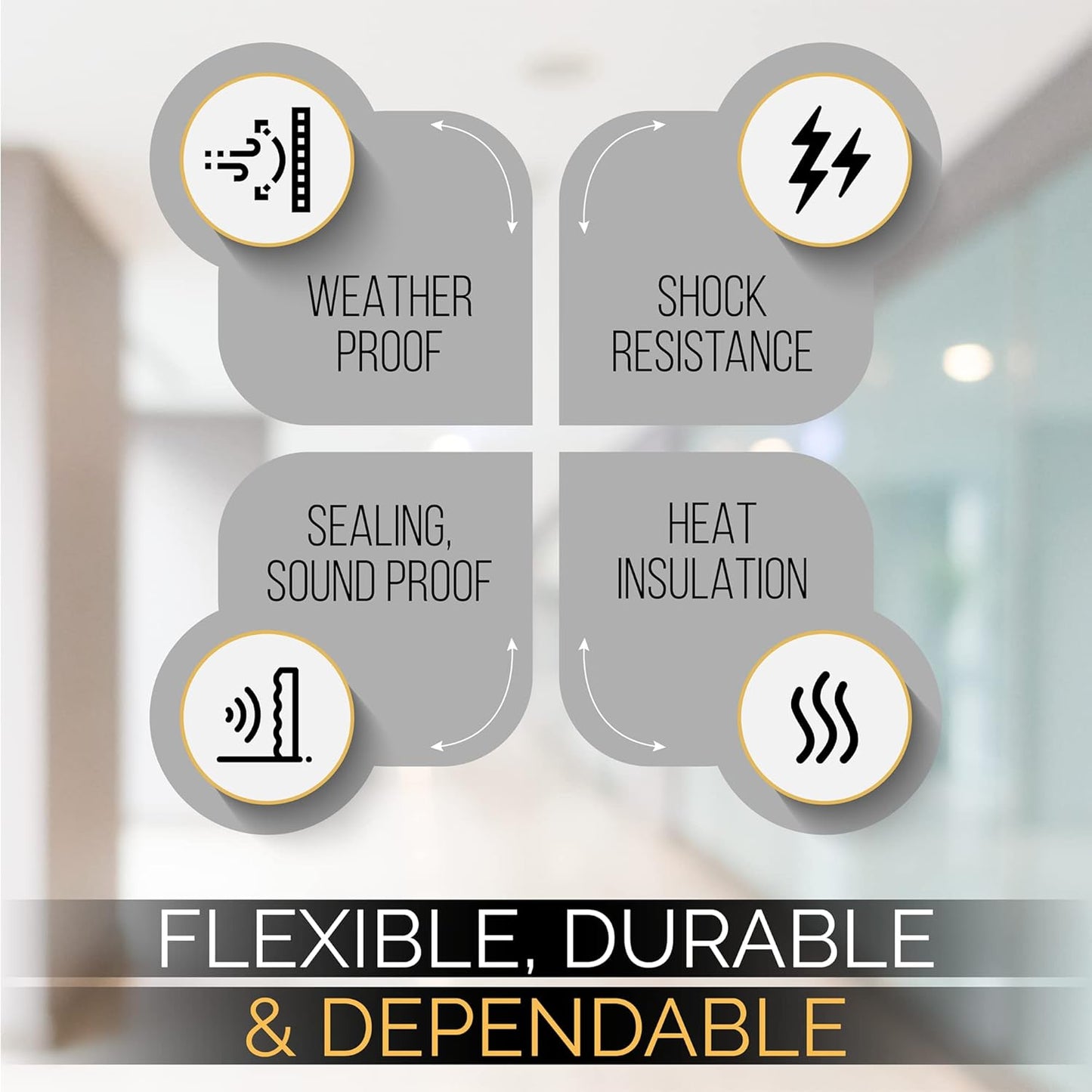 High Density Foam Weather Stripping Door Seal Strip Insulation Tape Roll for Insulating Door Frame, Window, Air Conditioner | Self Adhesive Sealing Weatherstrip (4 in x 1/4 in x 10 Ft, Black)